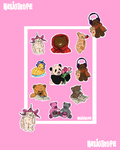 Planche stickers ANIMAUX MIGNONS 🐻